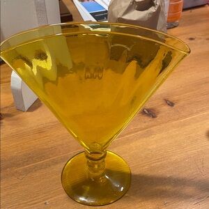Elegant Yellow Glass Vase